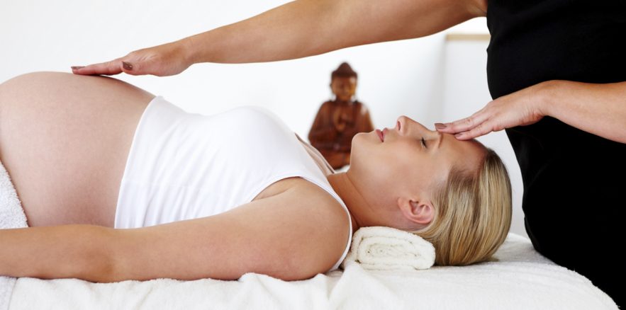 pregnant woman getting massage