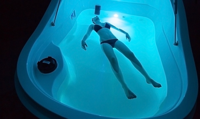 person getting float therapy