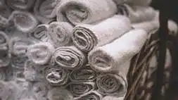 rolled up towels